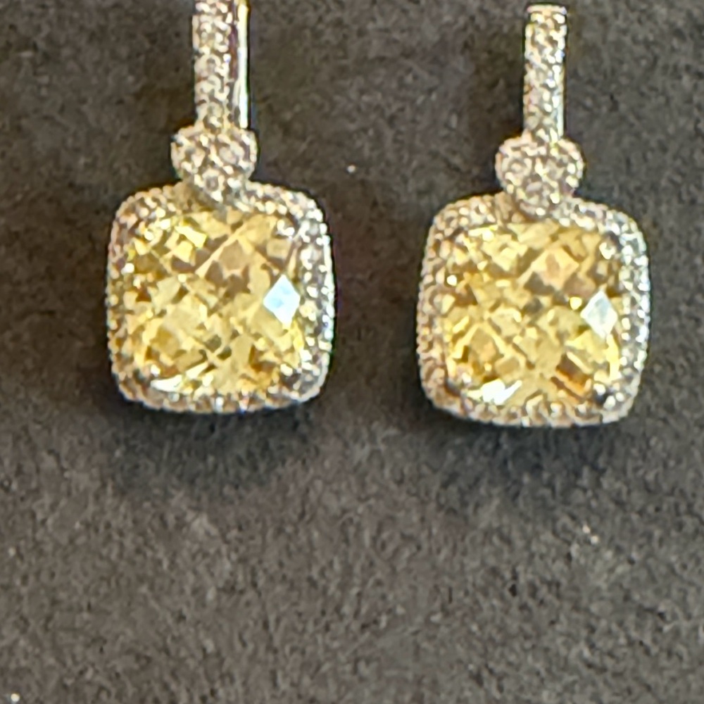 Judith Ripka Yellow and Silver Earrings